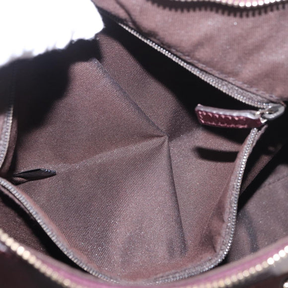 GUCCI GG Canvas Guccissima Abbey Bag Leather Bordeaux Gold 190525 Auth 185194V