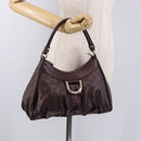 GUCCI GG Canvas Guccissima Abbey Bag Leather Bordeaux Gold 190525 Auth 185194V-24