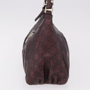 GUCCI GG Canvas Guccissima Abbey Bag Leather Bordeaux Gold 190525 Auth 185194V-3