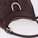 GUCCI GG Canvas Guccissima Abbey Bag Leather Bordeaux Gold 190525 Auth 185194V-6