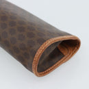CELINE Macadam Canvas Pouch PVC Leather Brown Gold Auth 185196-10