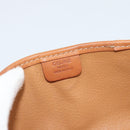 CELINE Macadam Canvas Pouch PVC Leather Brown Gold Auth 185196-12