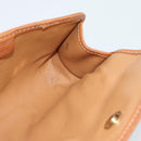 CELINE Macadam Canvas Pouch PVC Leather Brown Gold Auth 185196-14