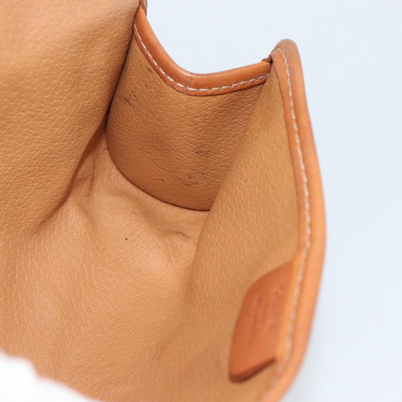 CELINE Macadam Canvas Pouch PVC Leather Brown Gold Auth 185196