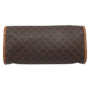 CELINE Macadam Canvas Pouch PVC Leather Brown Gold Auth 185196-3