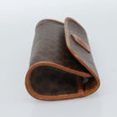 CELINE Macadam Canvas Pouch PVC Leather Brown Gold Auth 185196-5
