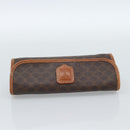CELINE Macadam Canvas Pouch PVC Leather Brown Gold Auth 185196-6