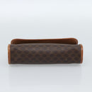 CELINE Macadam Canvas Pouch PVC Leather Brown Gold Auth 185196-7