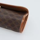 CELINE Macadam Canvas Pouch PVC Leather Brown Gold Auth 185196-8