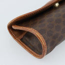 CELINE Macadam Canvas Pouch PVC Leather Brown Gold Auth 185196-9