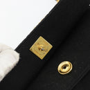 CHANEL Matelasse Chain Shoulder Bag Cotton Black Gold CC Auth 185197-19