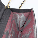 CHANEL Matelasse Chain Shoulder Bag Cotton Black Gold CC Auth 185197-23
