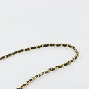 CHANEL Matelasse Chain Shoulder Bag Cotton Black Gold CC Auth 185197-14