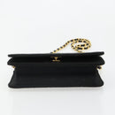 CHANEL Matelasse Chain Shoulder Bag Cotton Black Gold CC Auth 185197-5