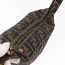 FENDI Zucca Canvas Hand Pouch Black Brown Auth 185198-10