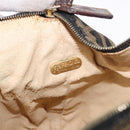 FENDI Zucca Canvas Hand Pouch Black Brown Auth 185198-11