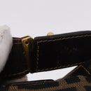 FENDI Zucca Canvas Hand Pouch Black Brown Auth 185198-9