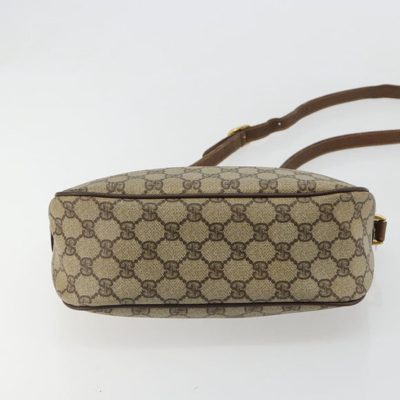 GUCCI GG Supreme Web Sherry Line Bag PVC Beige Gold 89 02 077 Auth 185199