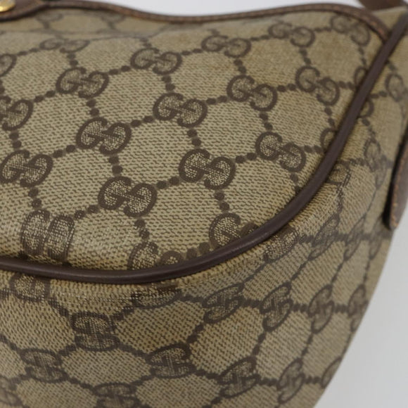 GUCCI GG Supreme Web Sherry Line Bag PVC Beige Gold 89 02 077 Auth 185199