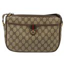 GUCCI GG Supreme Web Sherry Line Bag PVC Beige Gold 89 02 077 Auth 185199-2