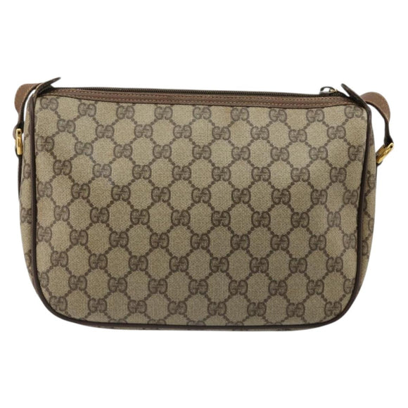 GUCCI GG Supreme Web Sherry Line Bag PVC Beige Gold 89 02 077 Auth 185199