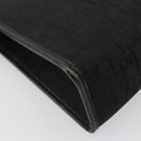 Christian Dior Trotter Canvas Clutch Bag Black Gold Auth 185202-16