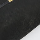 Christian Dior Trotter Canvas Clutch Bag Black Gold Auth 185202-9