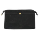Christian Dior Trotter Canvas Clutch Bag Black Gold Auth 185202-13
