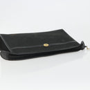 Christian Dior Trotter Canvas Clutch Bag Black Gold Auth 185202-5