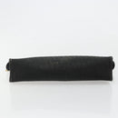 Christian Dior Trotter Canvas Clutch Bag Black Gold Auth 185202-6