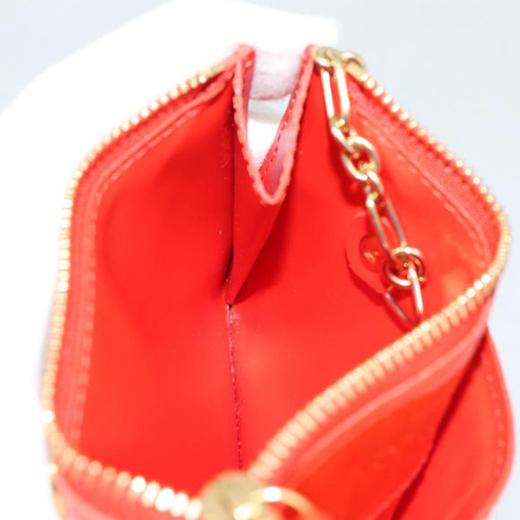 LOUIS VUITTON Vernis Pochette Cles NM Coin Purse Orenge M93638 LV Auth 185207A