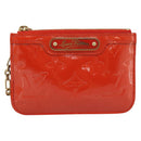 LOUIS VUITTON Vernis Pochette Cles NM Coin Purse Orenge M93638 LV Auth 185207A-13