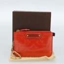 LOUIS VUITTON Vernis Pochette Cles NM Coin Purse Orenge M93638 LV Auth 185207A-12