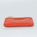 LOUIS VUITTON Vernis Pochette Cles NM Coin Purse Orenge M93638 LV Auth 185207A-7