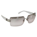 CHANEL Sunglasses Plastic Clear Silver CC Auth 185209-1