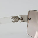CHANEL Sunglasses Plastic Clear Silver CC Auth 185209-12