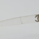 CHANEL Sunglasses Plastic Clear Silver CC Auth 185209-13