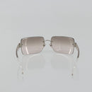 CHANEL Sunglasses Plastic Clear Silver CC Auth 185209-3