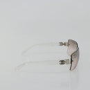 CHANEL Sunglasses Plastic Clear Silver CC Auth 185209-5