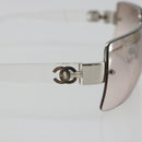 CHANEL Sunglasses Plastic Clear Silver CC Auth 185209-8
