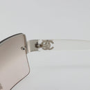 CHANEL Sunglasses Plastic Clear Silver CC Auth 185209-9