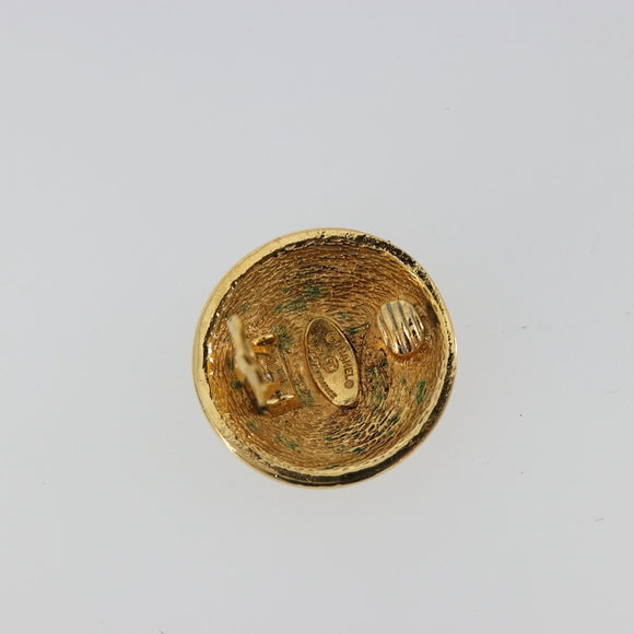 CHANEL Earring metal Gold Tone CC Auth 185221V