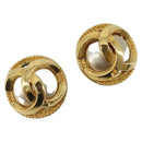 CHANEL Earring metal Gold Tone CC Auth 185222V-1