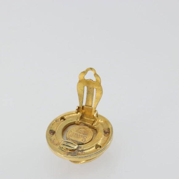 CHANEL Earring metal Gold Tone CC Auth 185222V