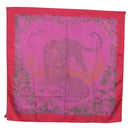 HERMES Carre 90 Scarf Silk ""JUNGLE LOVE"" Pink Auth 185241-11