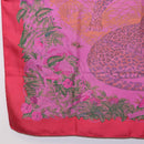 HERMES Carre 90 Scarf Silk ""JUNGLE LOVE"" Pink Auth 185241-8