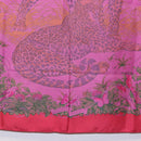 HERMES Carre 90 Scarf Silk ""JUNGLE LOVE"" Pink Auth 185241-9