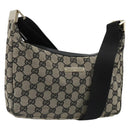 GUCCI GG Canvas Shoulder Bag Black Gold 019 0433 Auth 185255-1