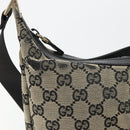 GUCCI GG Canvas Shoulder Bag Black Gold 019 0433 Auth 185255-10