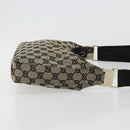 GUCCI GG Canvas Shoulder Bag Black Gold 019 0433 Auth 185255-4